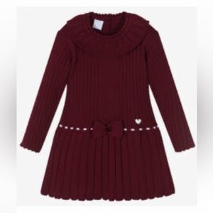 470852
ARTESANIA GRANLEI
Girls Burgundy Red Knit Dress - 7 year